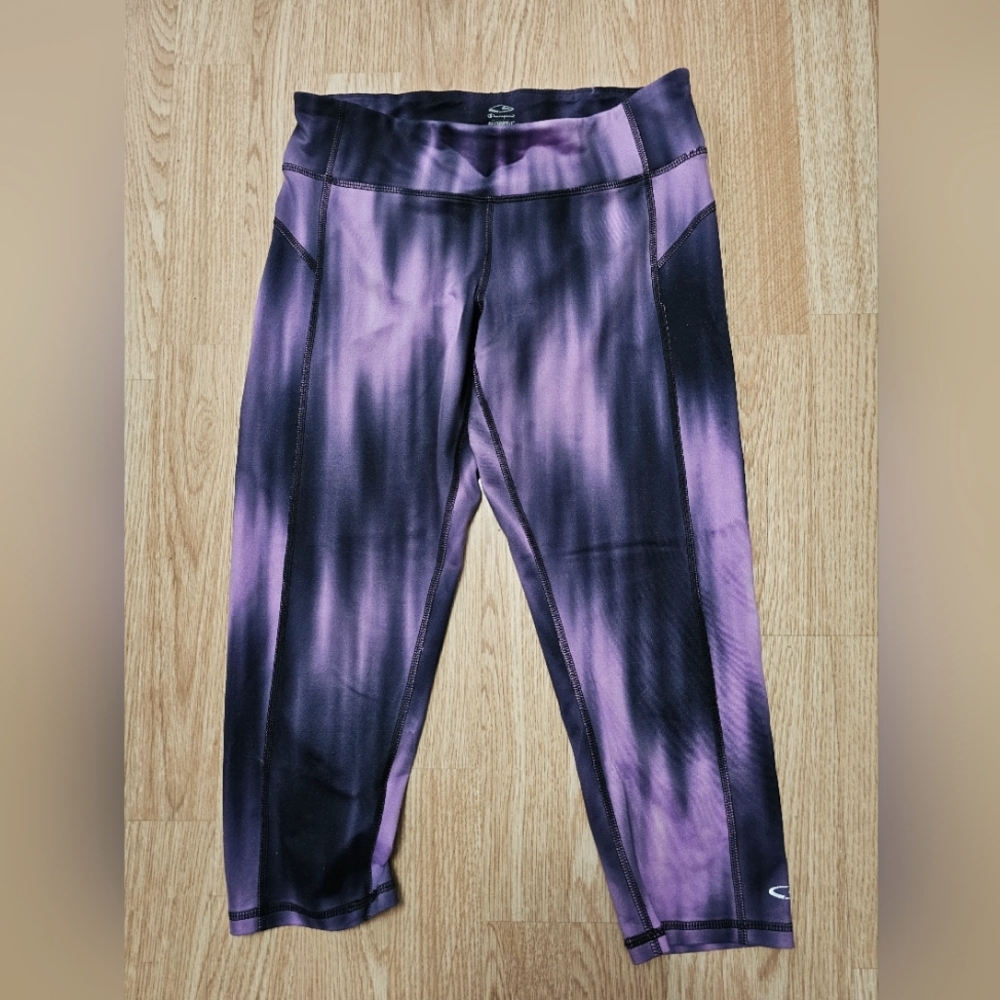 Purple and Black Champion Medium Capris